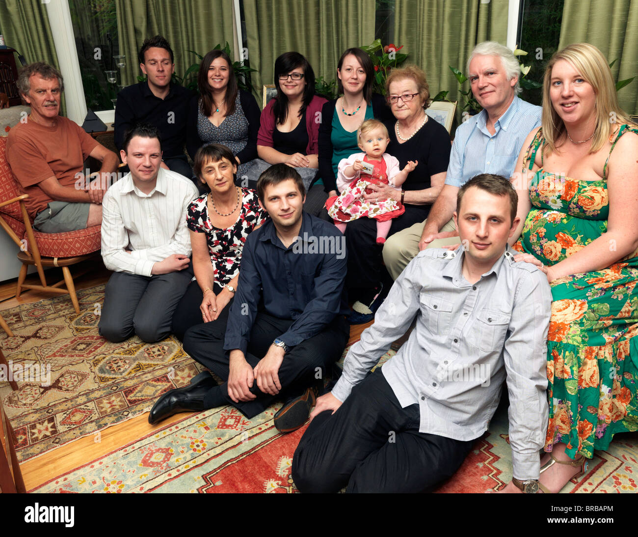 Portrait de famille nombreuse Banque D'Images
