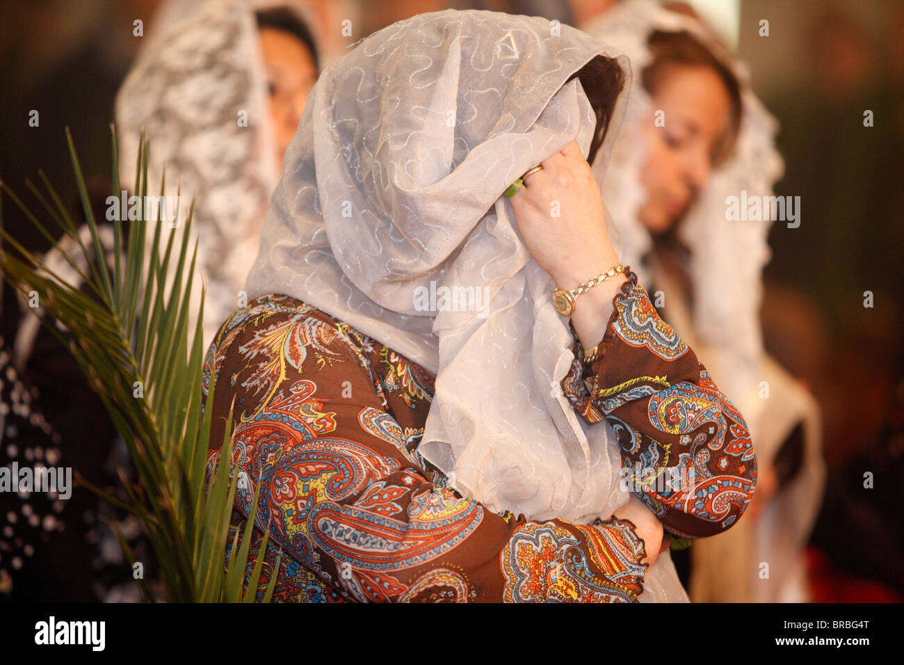 Copte Orthodoxe Dimanche des Rameaux, Châtenay-Malabry, Hauts de Seine, France Banque D'Images