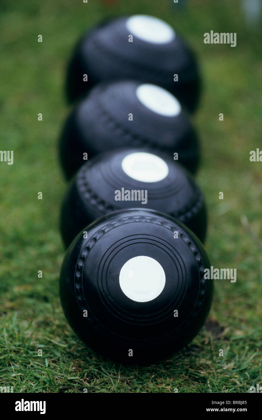 Jeux de boules sur pelouse de pétanque Banque D'Images