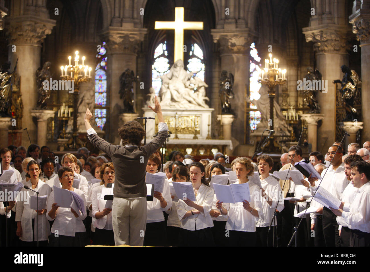 Notre Dame de Paris Cathedral Choir, Paris, France Banque D'Images