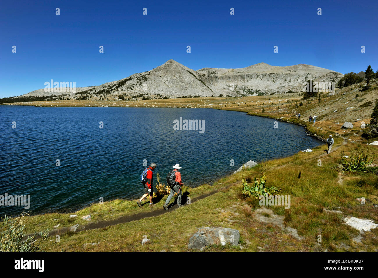 Randonnées en Gaylor Lake Sierra Nevada gamme Yosemite National Park Banque D'Images