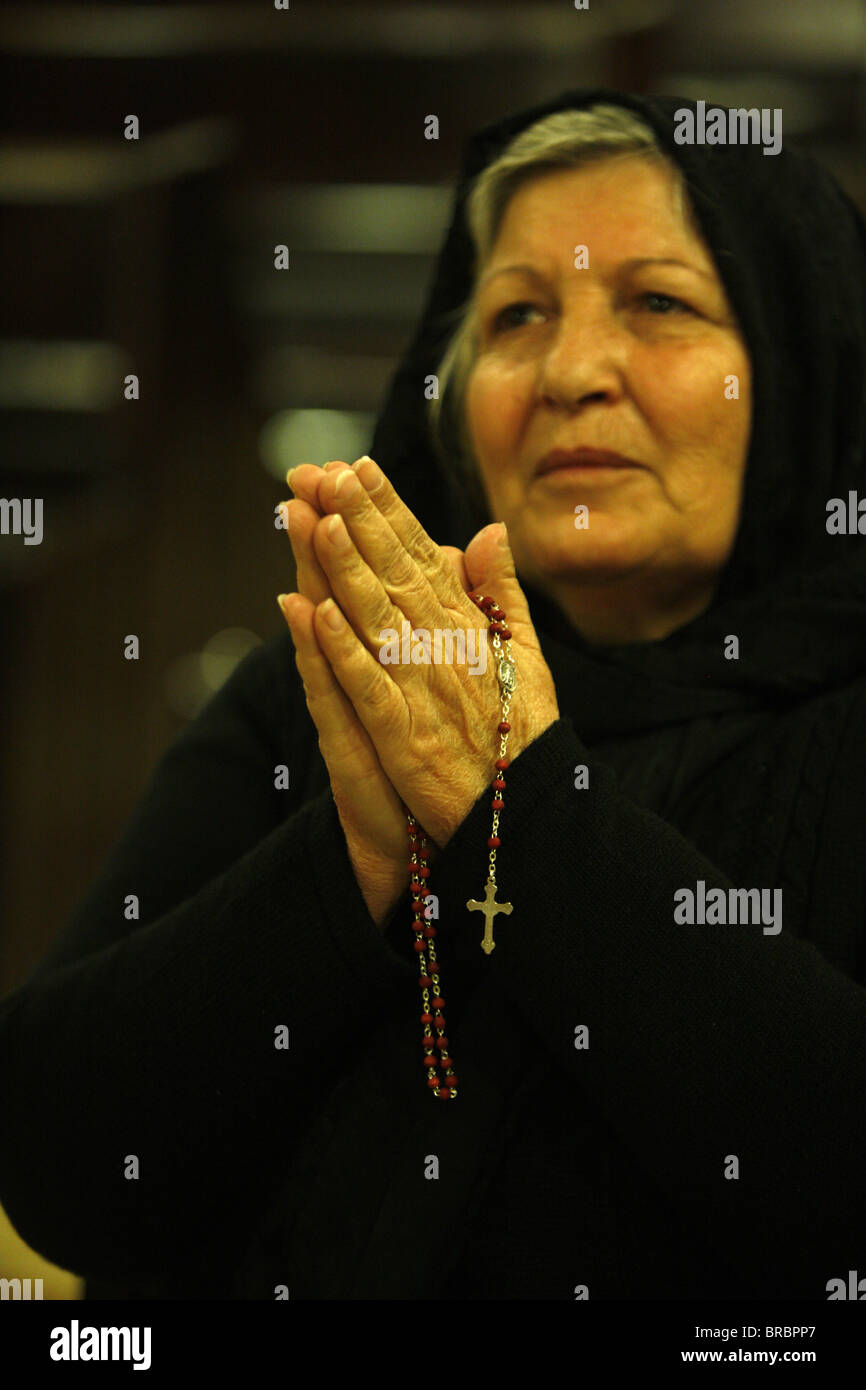 Chrétienne chaldéenne dans Misdar Eglise latine, Amman, Jordanie Banque D'Images