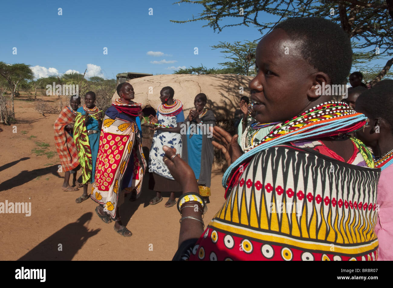 Les femmes Samburu, Loisaba Wilderness Conservancy, Laikipia, Kenya, Afrique de l'Est Banque D'Images