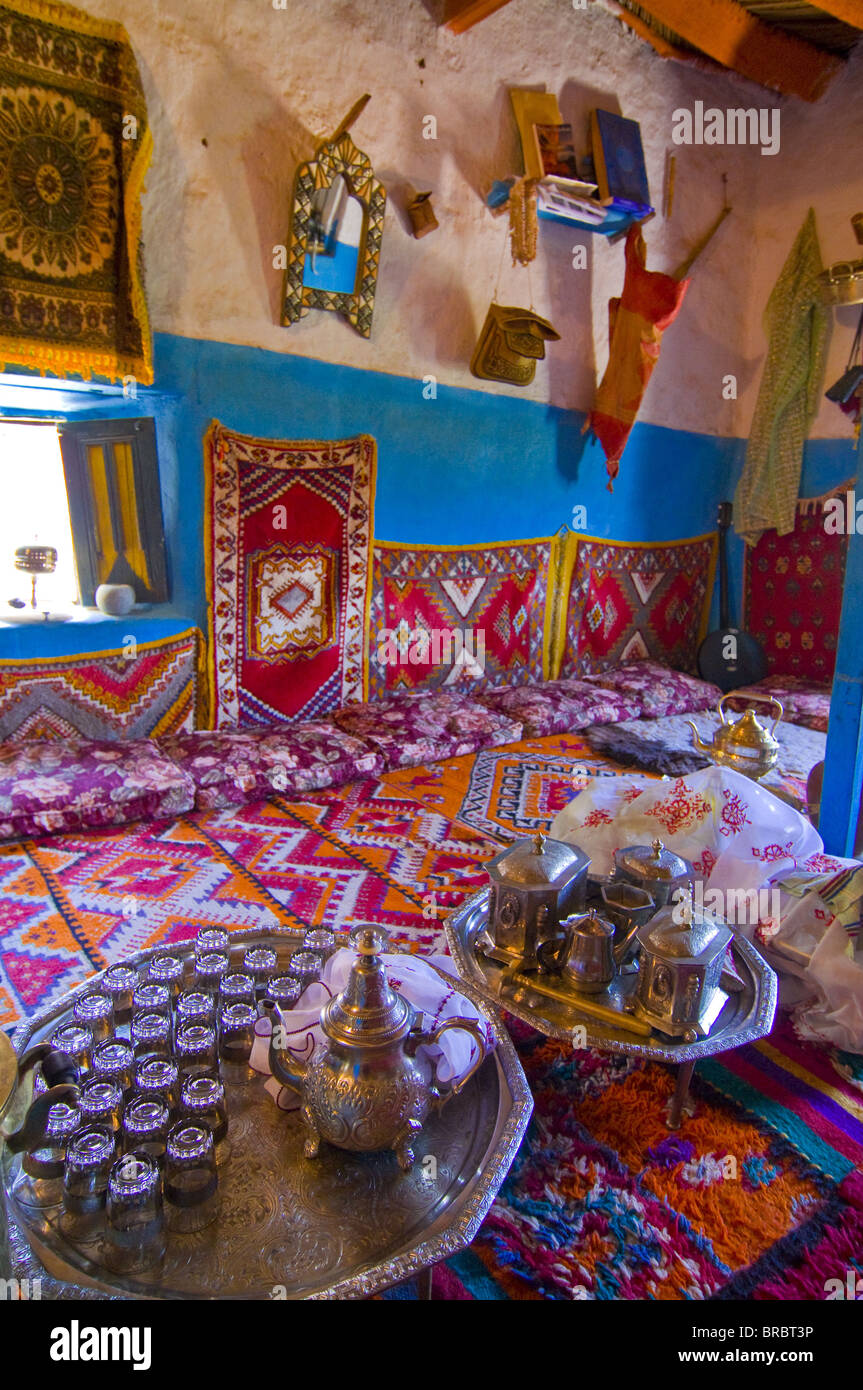 Ancienne maison, maintenant un musée, montrant la vie traditionnelle berbère, Tafraoute, le Maroc, l'Afrique du Nord Banque D'Images