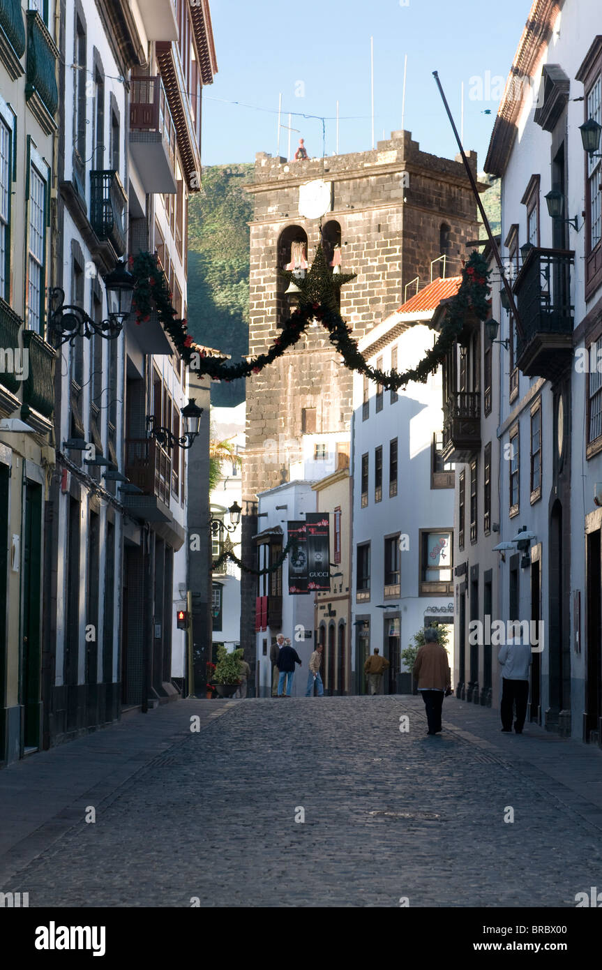 Zone piétonne dans la vieille ville de Santa Cruz de la Palma, La Palma, Canary Islands, Spain Banque D'Images