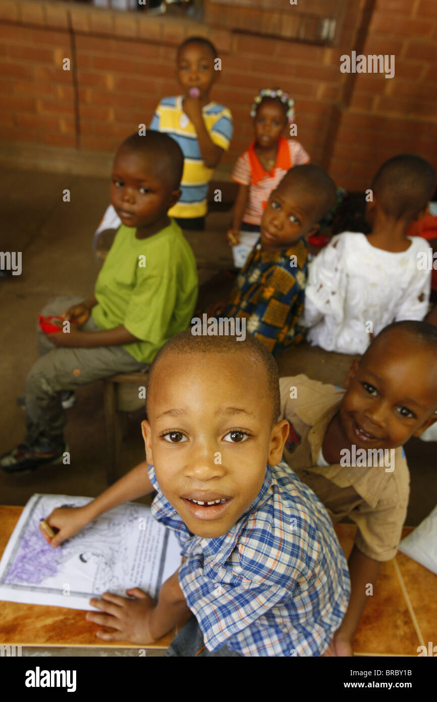 L'école du dimanche, Lomé, Togo, Afrique de l'Ouest Banque D'Images