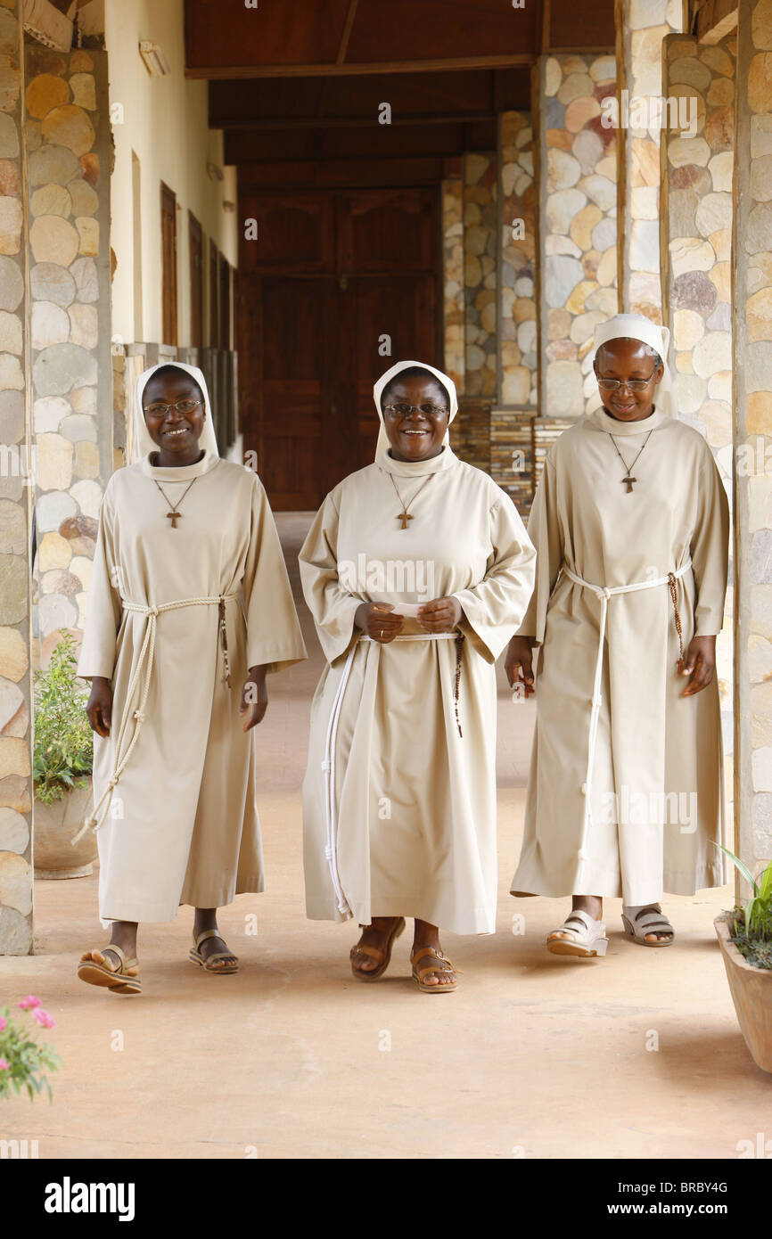 Des religieuses de Sainte Claire à Akepe Akepe, monastère, Togo, Afrique de l'Ouest Banque D'Images