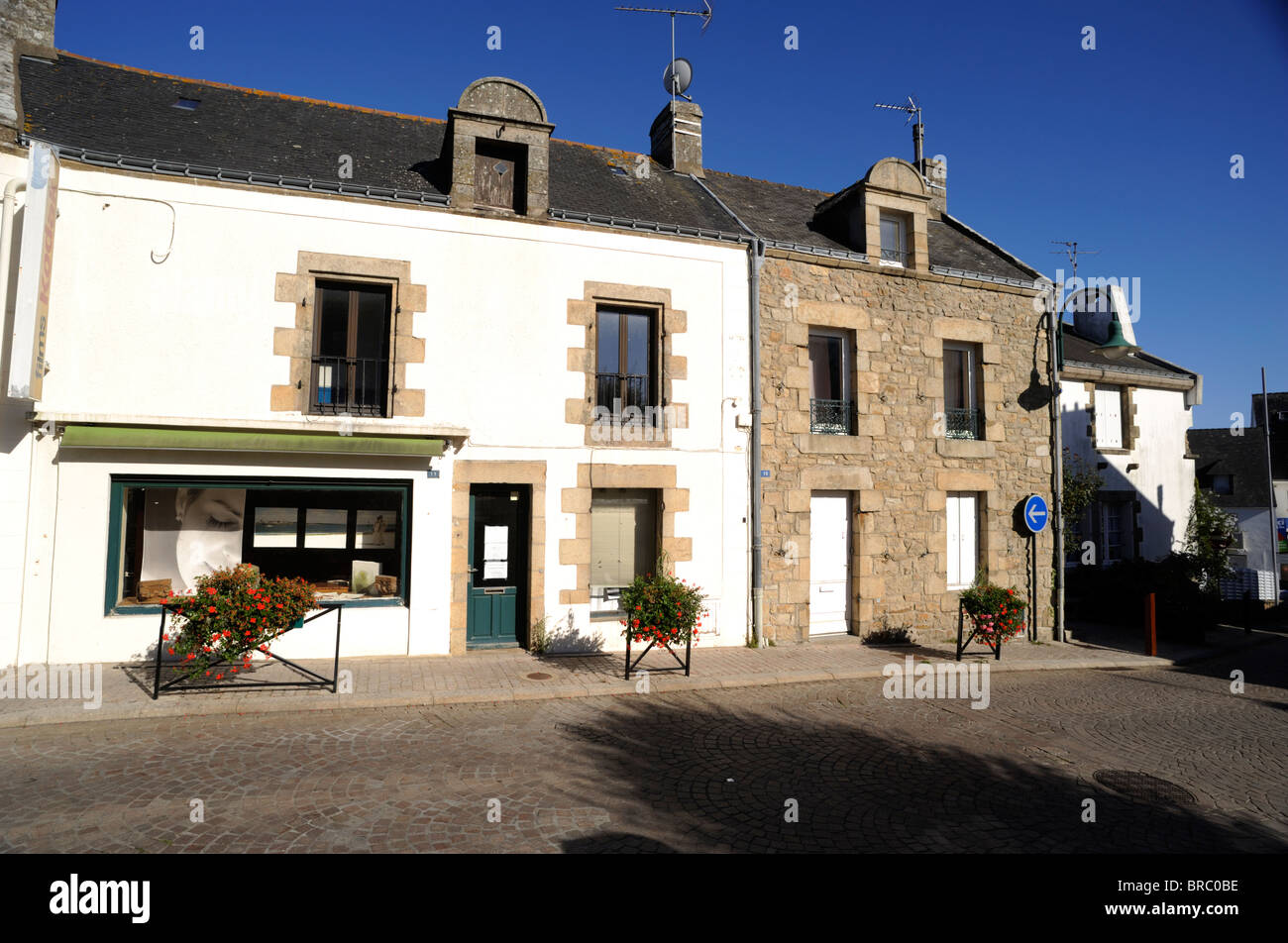France, Bretagne (Bretagne), Morbihan, Carnac, maisons Banque D'Images