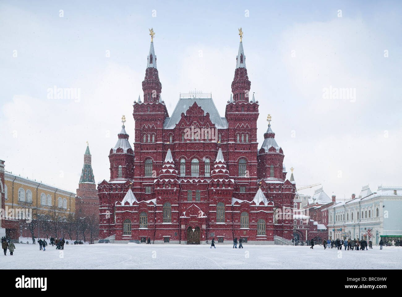 Musée Historique de l'état de la Russie dans la neige Banque D'Images