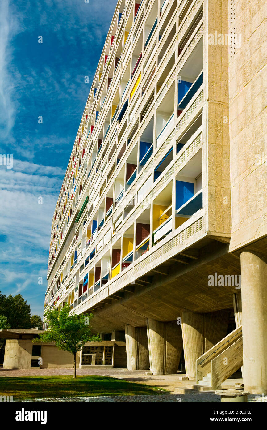 LA CITÉ RADIEUSE, Le Corbusier, Marseille, Provence, France Banque D'Images