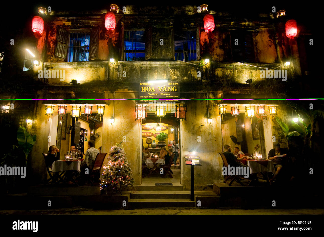 Photo de nuit de maisons coloniales, Hoi An, Vietnam, l'Indochine, l'ASOA Banque D'Images
