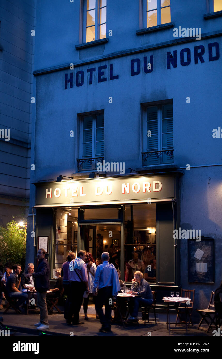 L'Hôtel du Nord, le Canal Saint Martin, Paris Banque D'Images