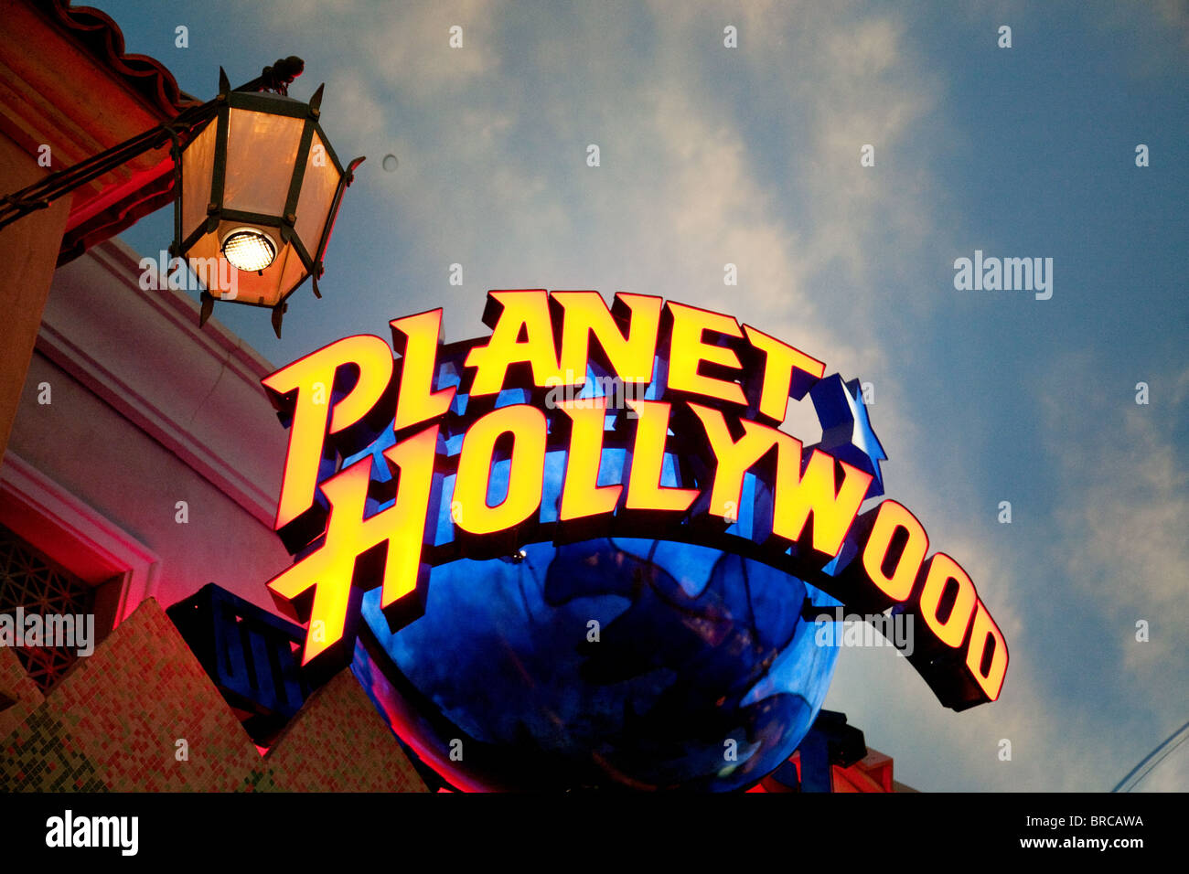 Le restaurant Planet Hollywood Sign, le Forum Shops, l'hôtel Caesars Palace Las Vegas, USA Banque D'Images