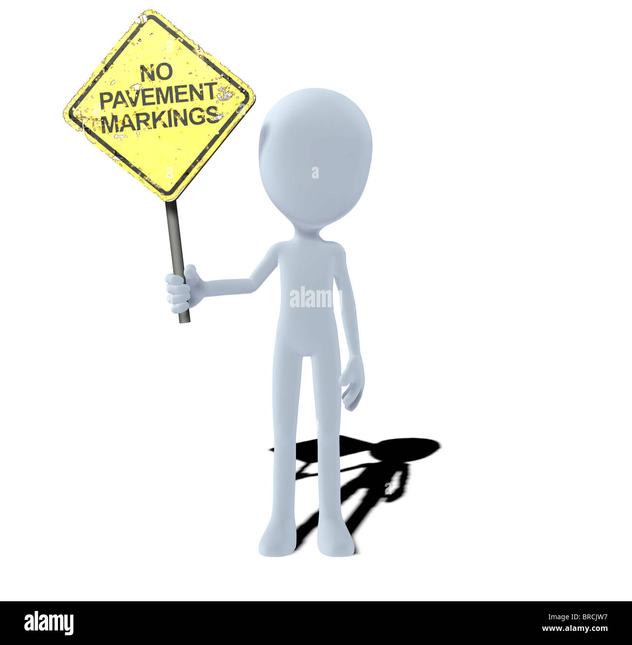 Concept figure avec aucun signe des marques sur la chaussée Banque D'Images