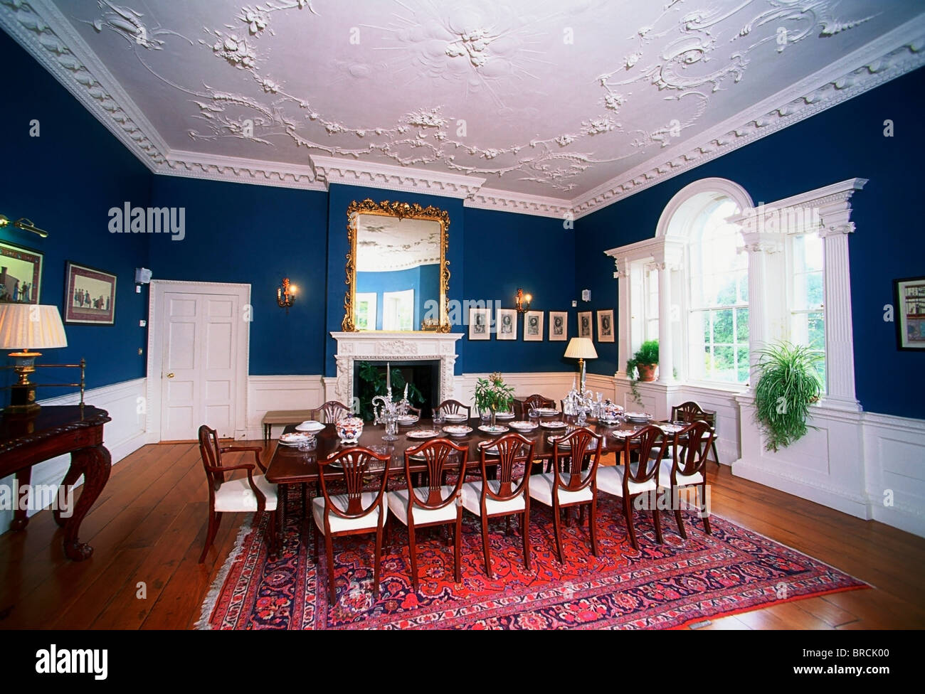 La maison Belvedere et ses jardins, Mullingar, Co Westmeath, Irlande ; 18ème siècle House Interior Banque D'Images