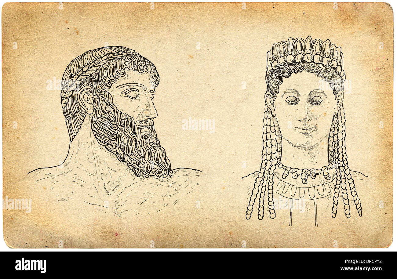 Dieux Grecs illustration Banque D'Images