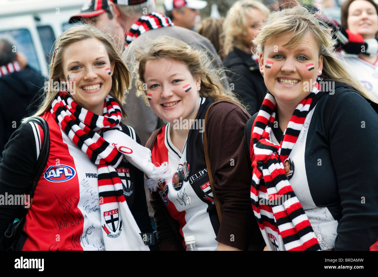 La grande finale de la Ligue de football australienne partisans, terrain de cricket de Melbourne, Melbourne, Victoria, Australie Banque D'Images