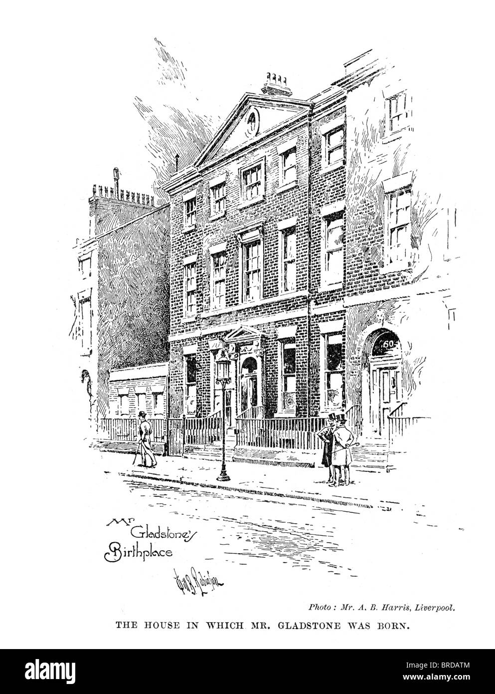 Maison dans laquelle William Ewart Gladstone est né le 29 décembre 1809 Liverpool, Lancashire, Angleterre Banque D'Images