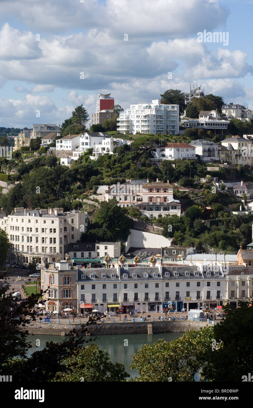 19e siècle vaughan terrasse sur la Promenade station balnéaire, Torquay, Devon, UK,Construction Banque D'Images