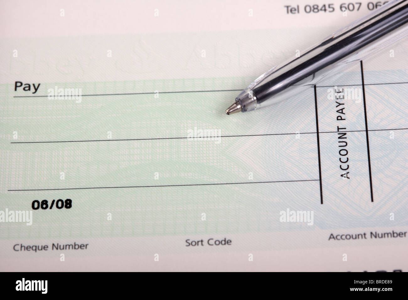 Chéquier avec pen Banque D'Images