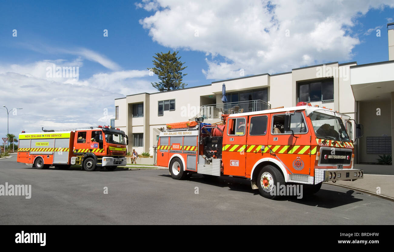 NZ Feu et véhicules de secours Banque D'Images