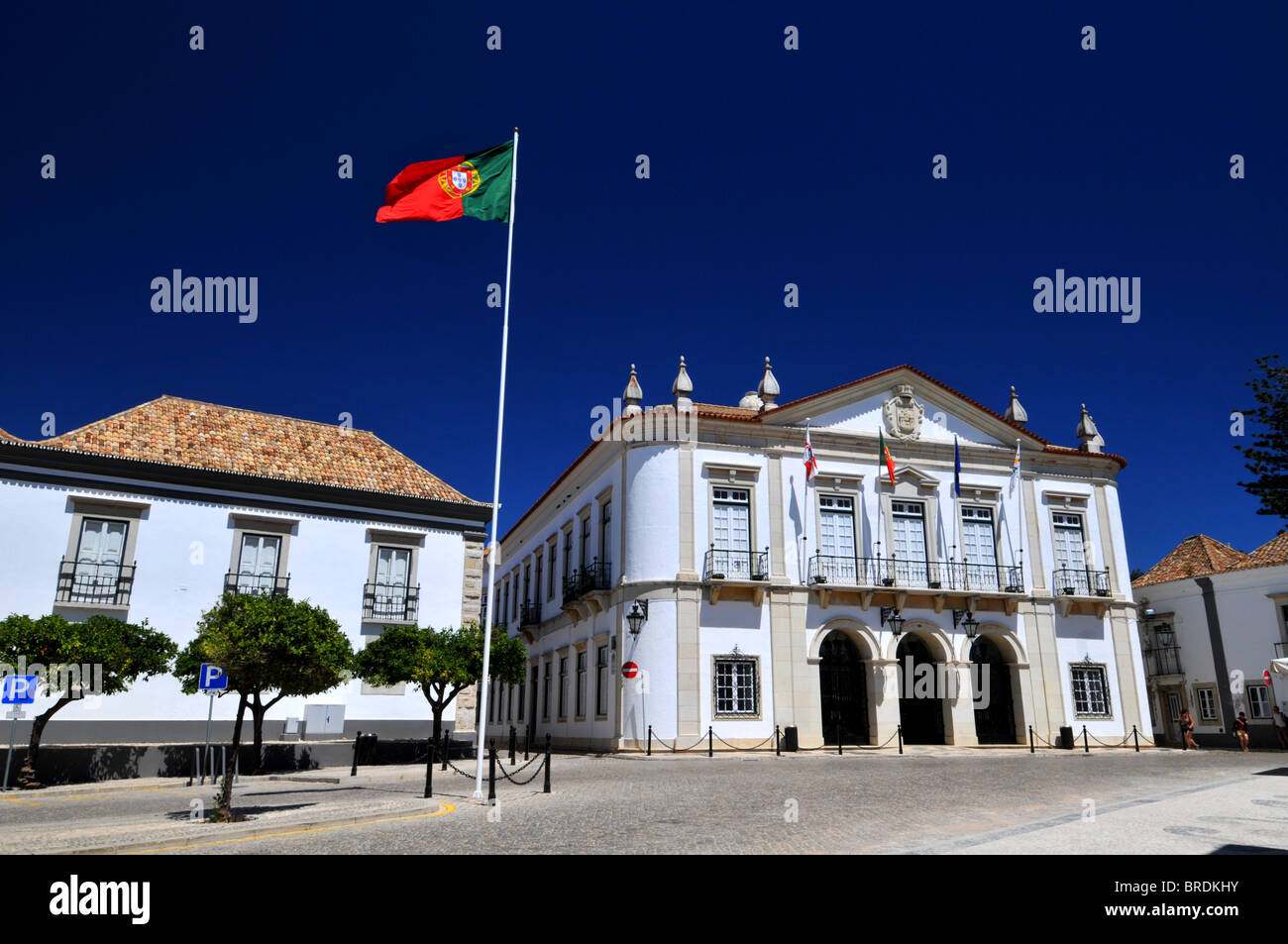 L'hôtel de ville, Velha, vieille ville de Faro, Portugal Banque D'Images