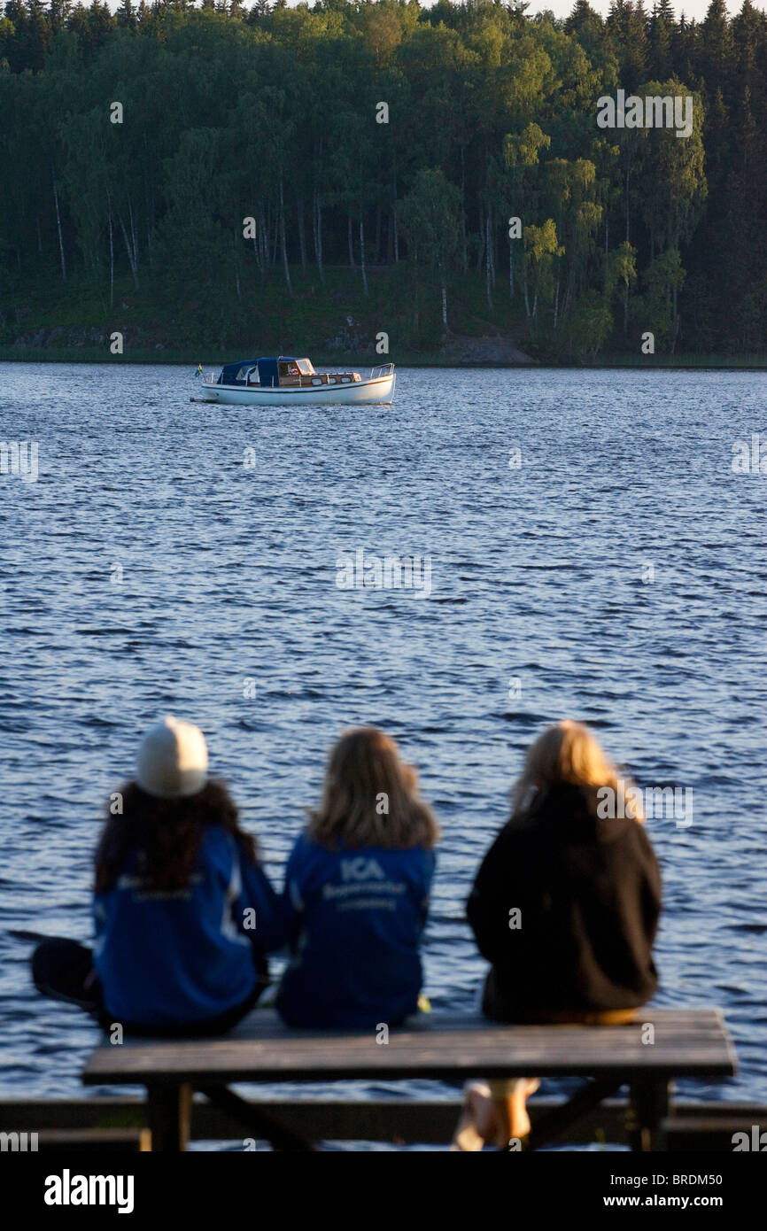 Vieux bateaux sur le lac. Banque D'Images