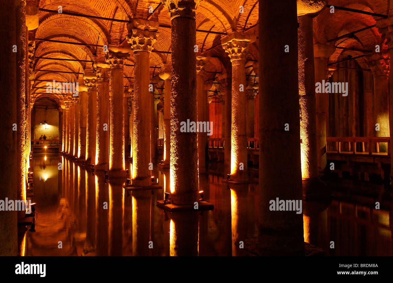 La Citerne basilique intérieur, Istanbul, Turquie Banque D'Images