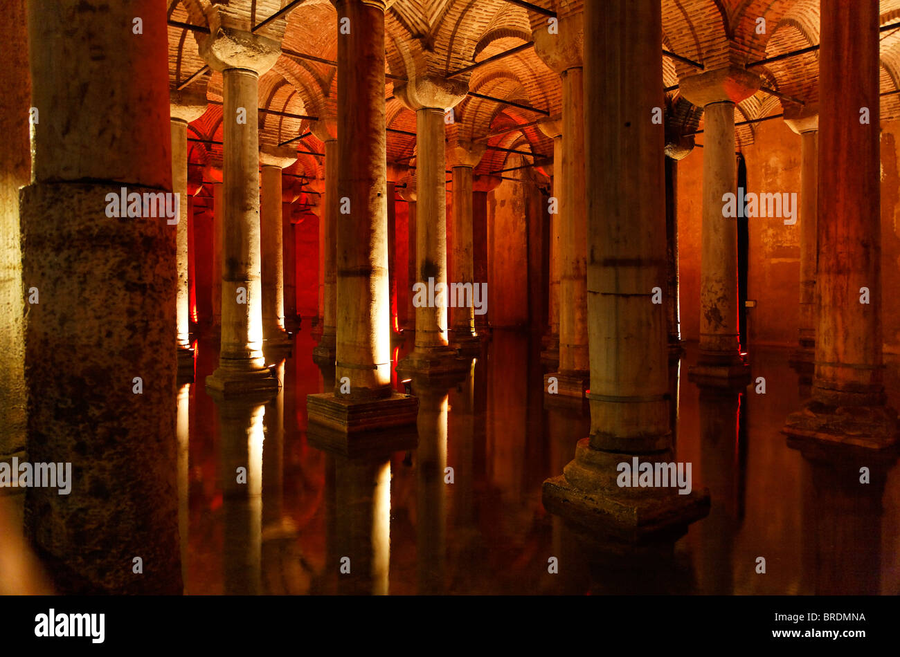 La Citerne basilique intérieur, Istanbul, Turquie Banque D'Images
