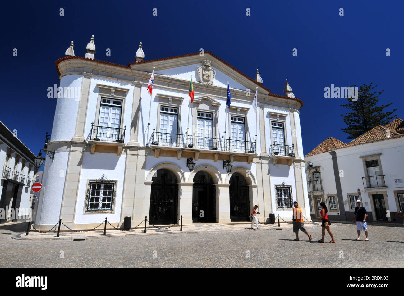 L'hôtel de ville, Velha, vieille ville de Faro, Portugal Banque D'Images