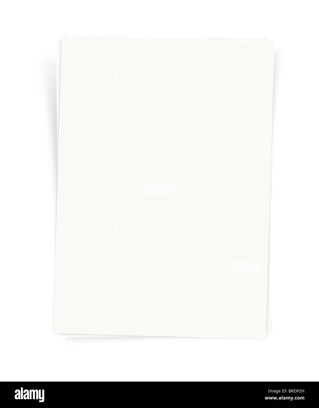 Papier blanc vierge sur un fond blanc avec des ombres Banque D'Images