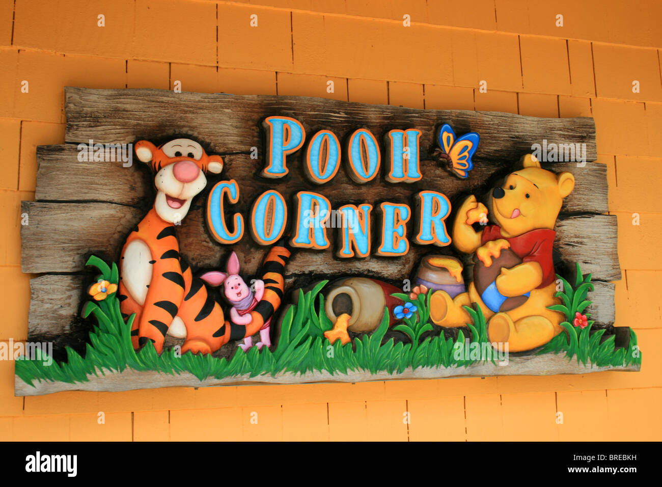 Pooh Corner Sign Banque D'Images