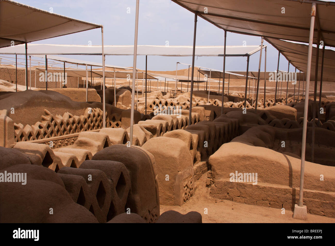 La demeure de Chan Chan, la capitale de l'Empire Chimu, Trujillo, Pérou Banque D'Images