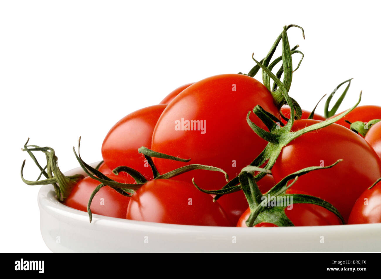 Plat avec les tomates cerise Avec clipping path Banque D'Images