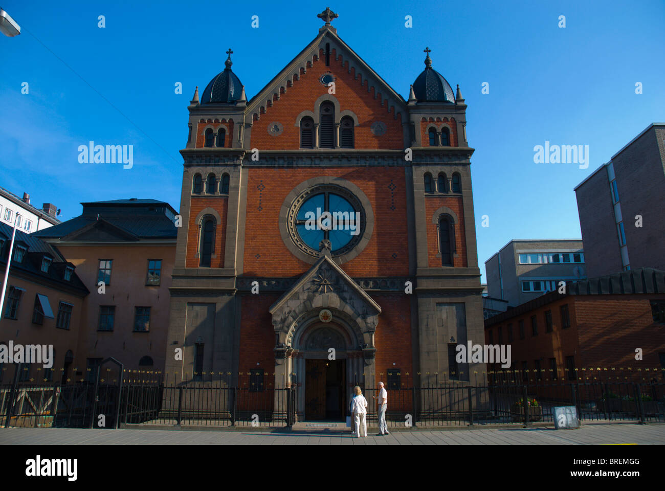 Sankt Eriks Katolska Domkyrka la cathédrale catholique sortie Folkungagatan street de Södermalm, à Stockholm en Suède Banque D'Images