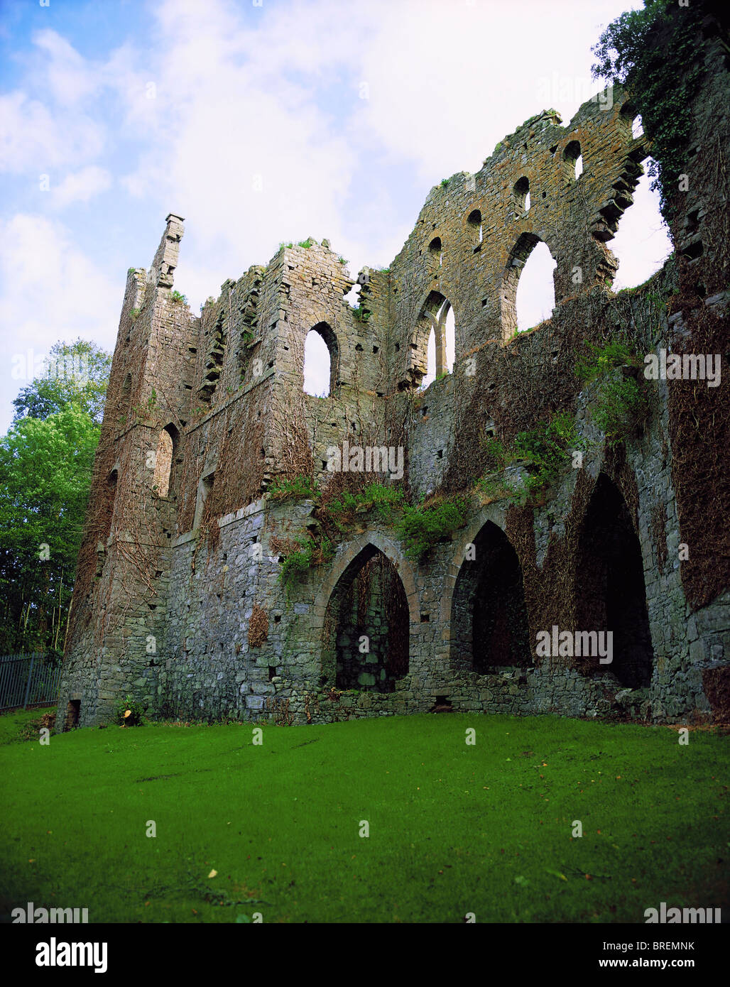 Le mur jaloux, la maison Belvedere et ses jardins, Co Westmeath, Irlande, l'Irlande est plus grand fleuve artificiel de folie Banque D'Images