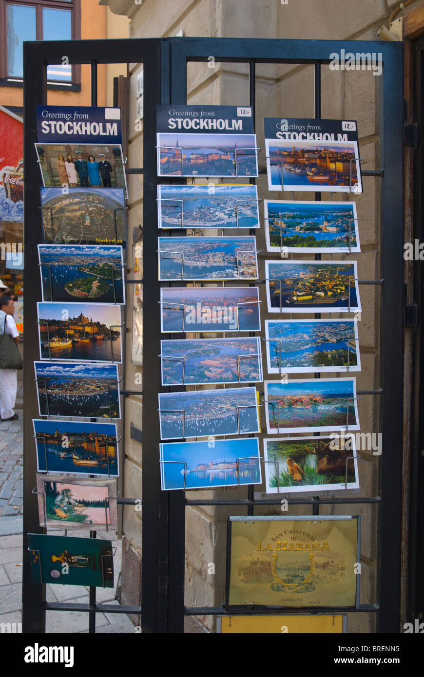 Cartes postales Gamla Stan, la vieille ville de Stockholm Suède Europe Banque D'Images