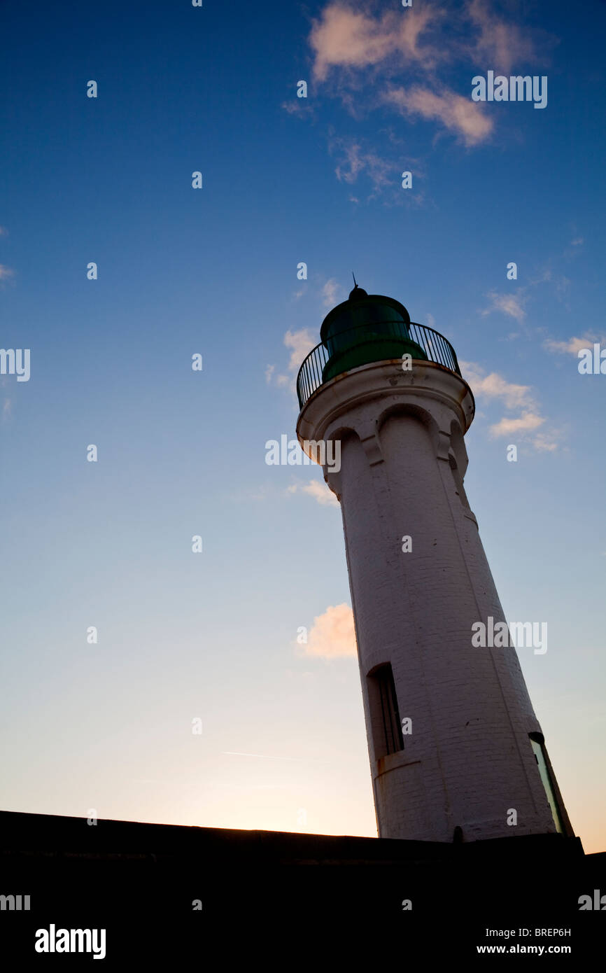 Phare à Veules-les-Roses, Haute-Normandie, France Banque D'Images