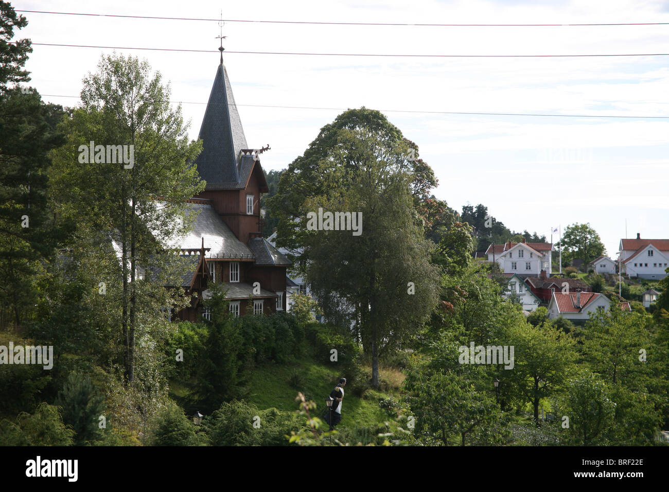 L'ancienne église, construite en 1903, était un cadeau de Bolette Olsen. Hvitsten Banque D'Images