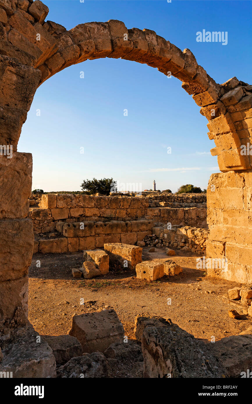 Saranda Kolones forteresse, Archway, archéologie, UNESCO World Heritage Site, Kato, Paphos, Paphos, Chypre, Europe Banque D'Images