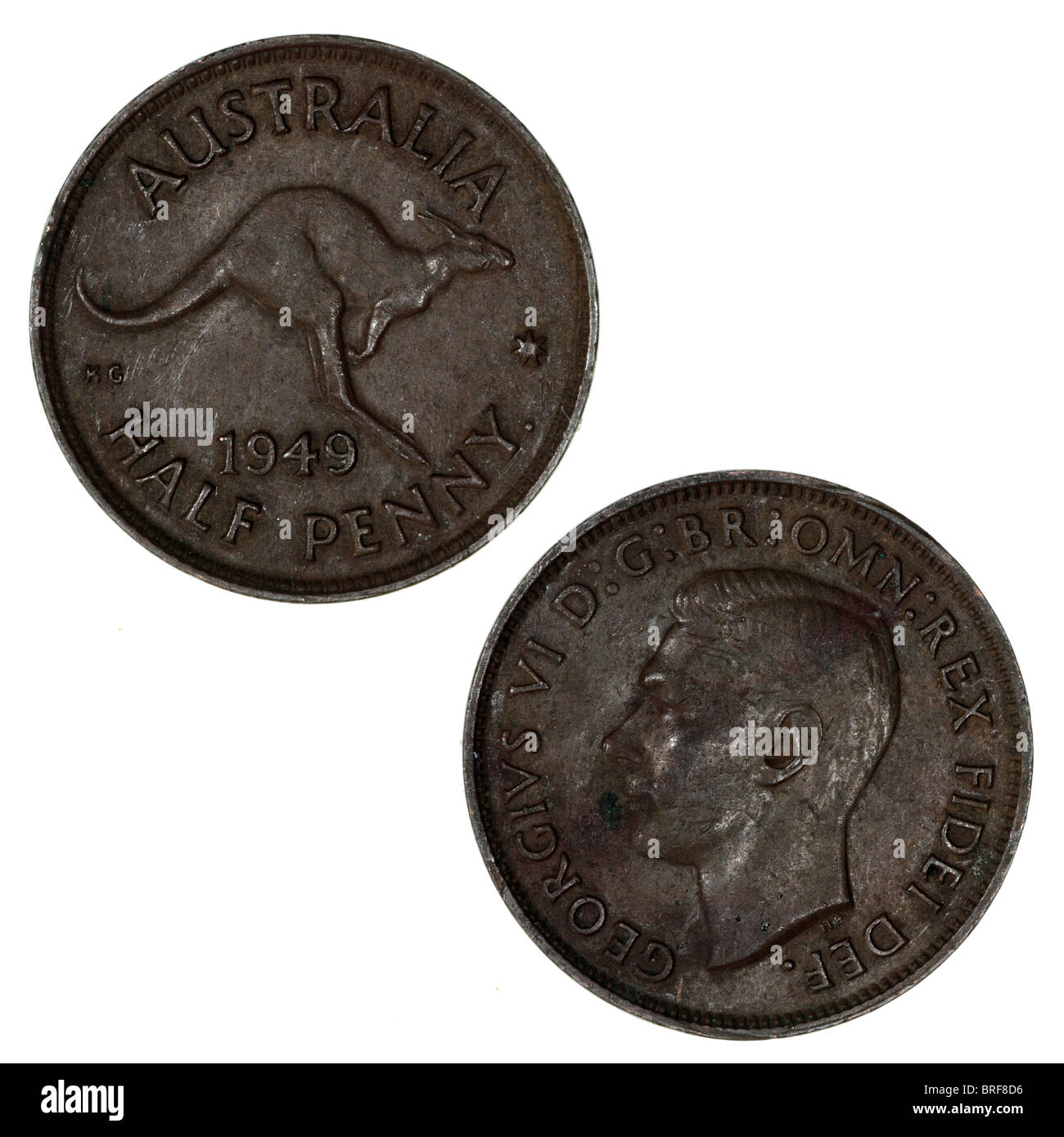 Pièce de monnaie australienne d'un demi-penny Banque D'Images