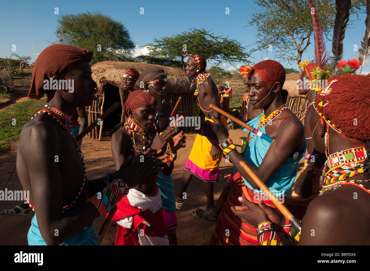 La tribu Samburu, Loisaba Wilderness Conservancy, Laikipia, Kenya. Banque D'Images