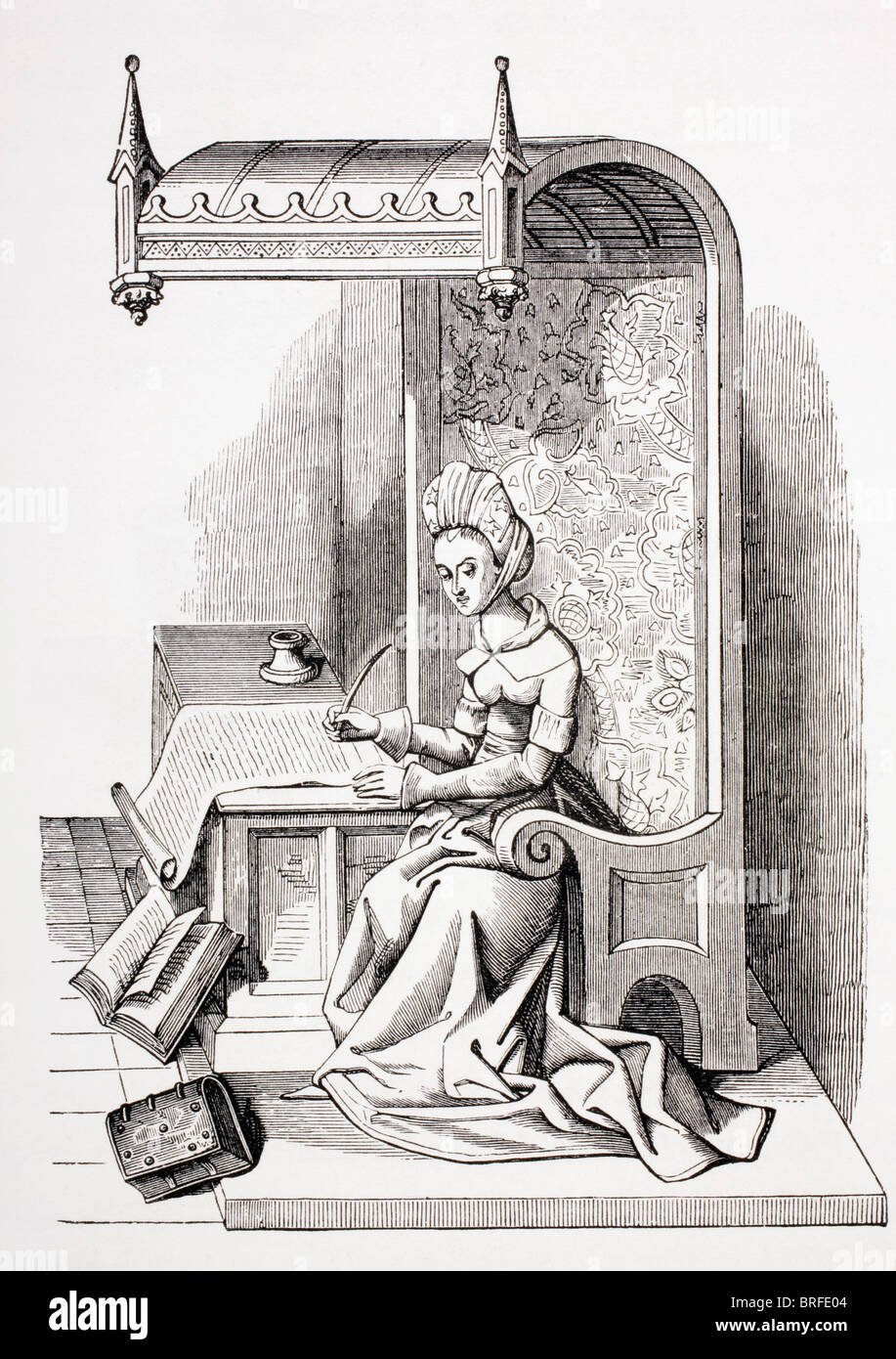 Christine de Pisan ou Pisan, 1365 - c. 1434, poète né à Venise et féministe. Banque D'Images