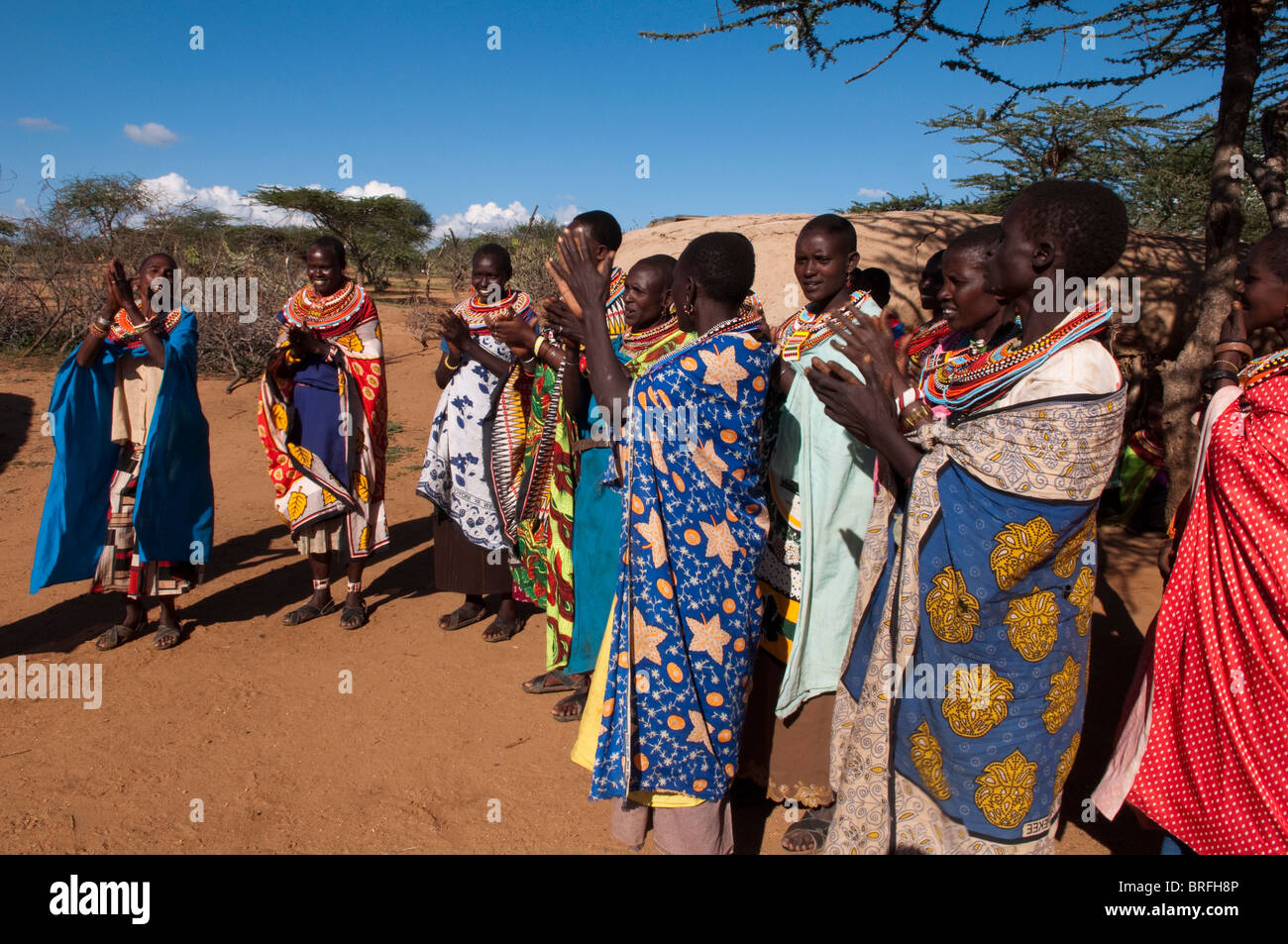 Les femmes Samburu, Loisaba Wilderness Conservancy, Laikipia, Kenya. Banque D'Images