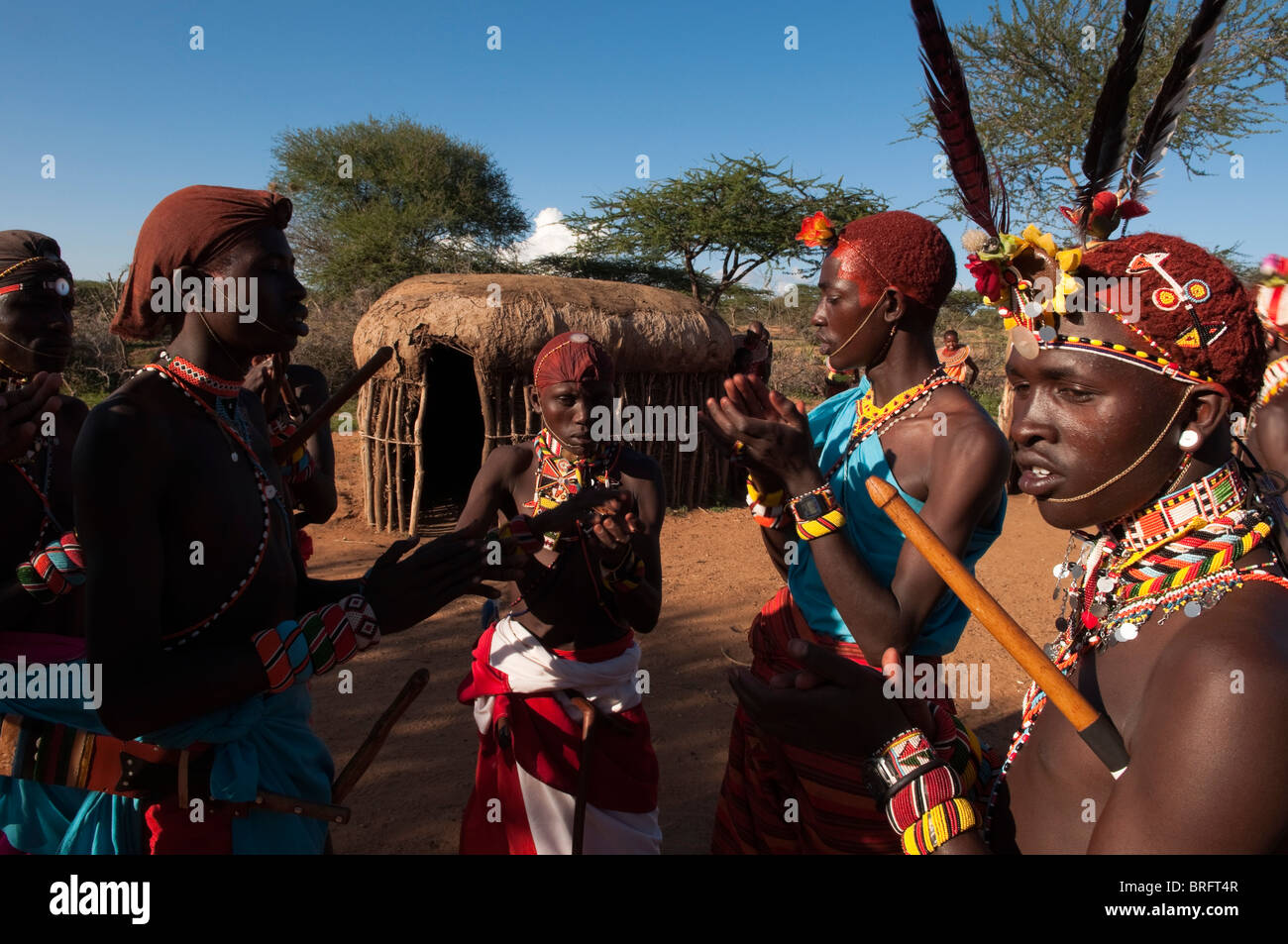 La tribu Samburu, Loisaba Wilderness Conservancy, Laikipia, Kenya. Banque D'Images