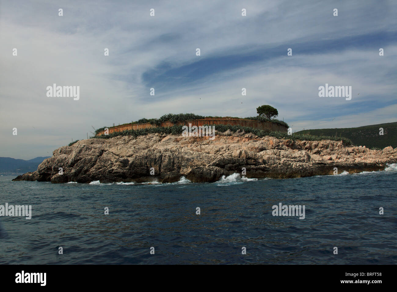 Mamula. L'île de prison italienne au Monténégro. Banque D'Images