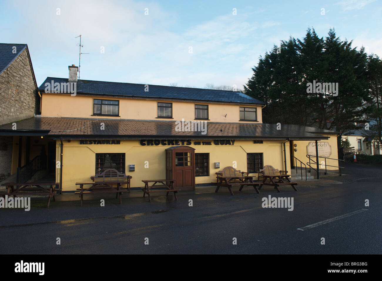 Crockets sur le quai, Ballina, Comté de Mayo, Irlande Banque D'Images