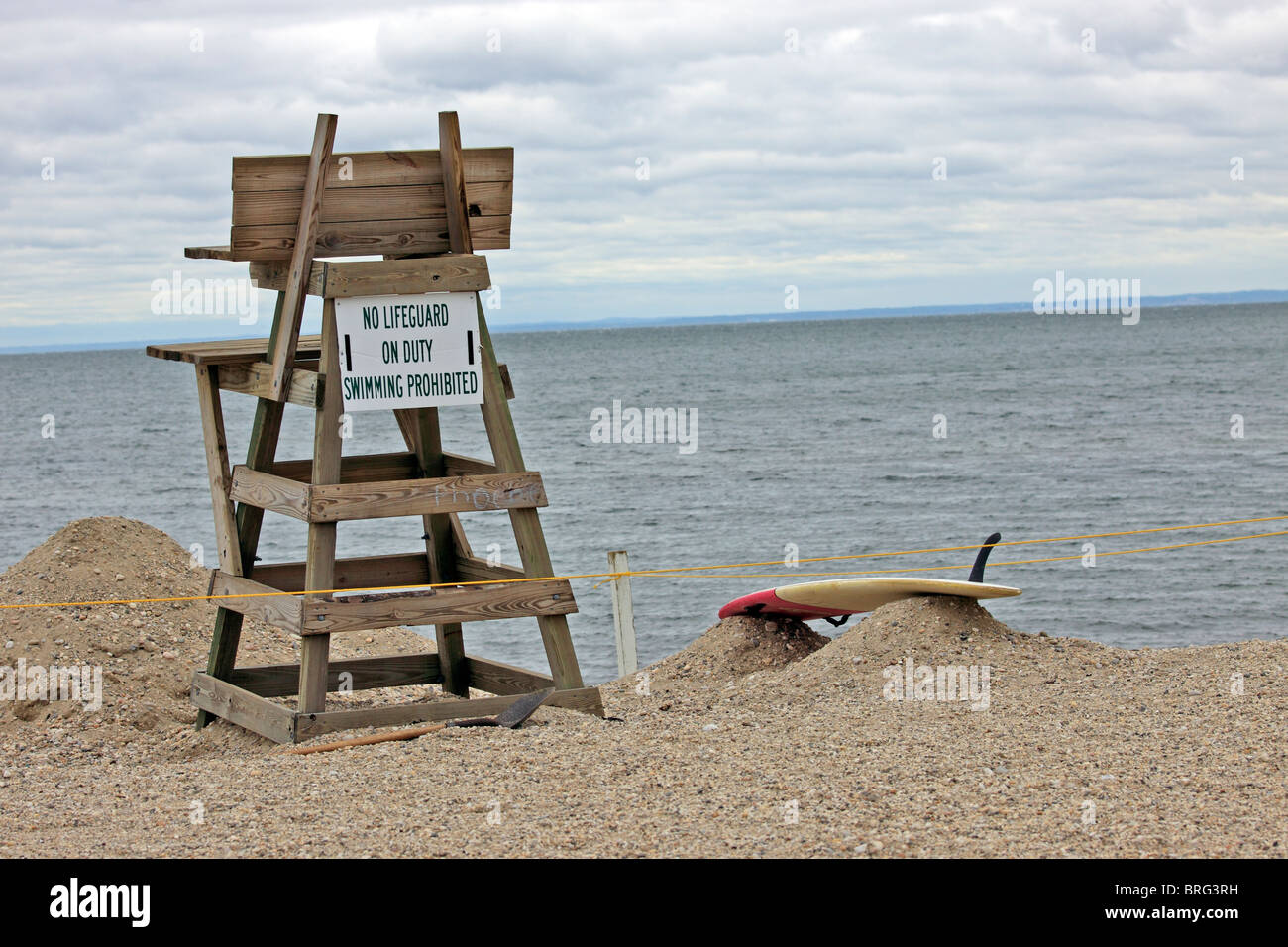 Jour nuageux à la plage Long Island NY Banque D'Images