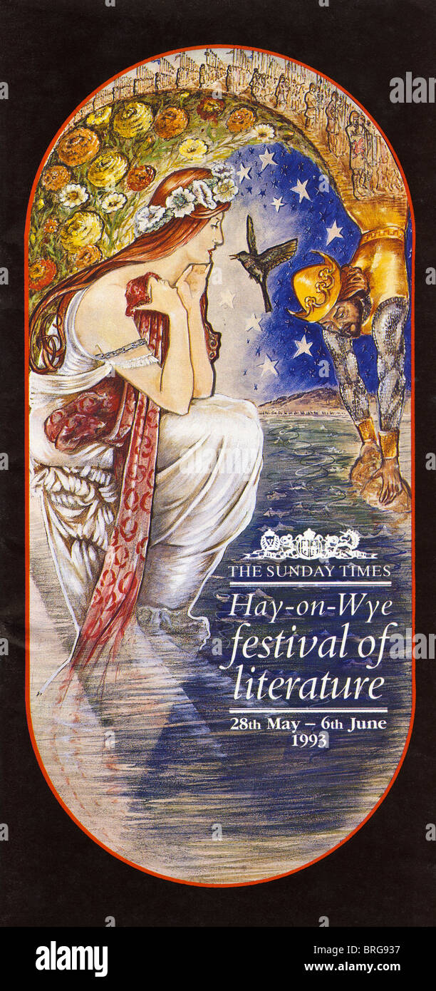 Programme 1993 couverture pour le Sunday Times Hay Festival de la littérature et des arts à Hay-on-Wye Powys Pays de Galles UK Banque D'Images