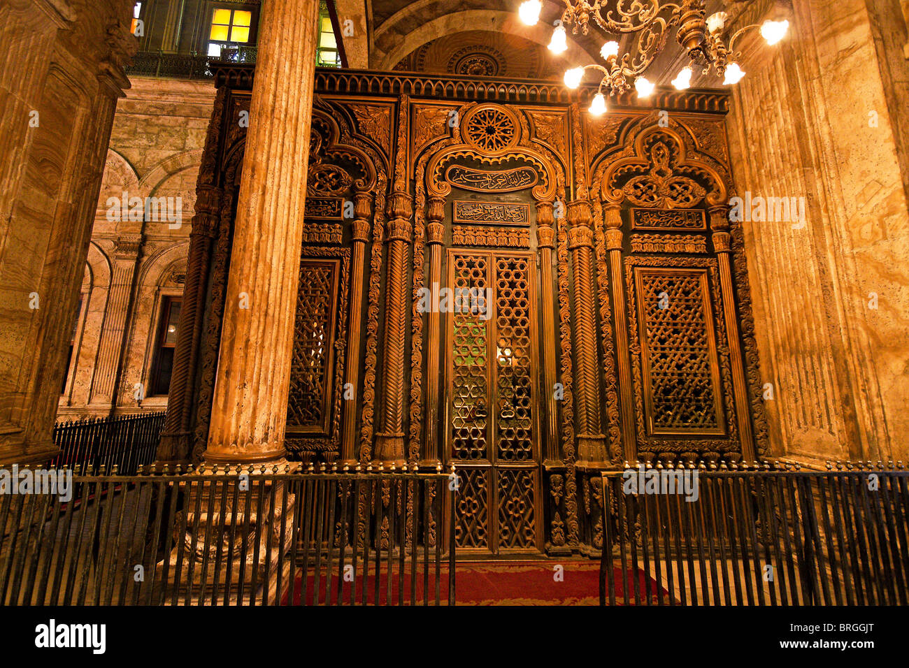 L'Egypte, Le Caire. Mosquée Mohammed Ali. À l'intérieur. Banque D'Images